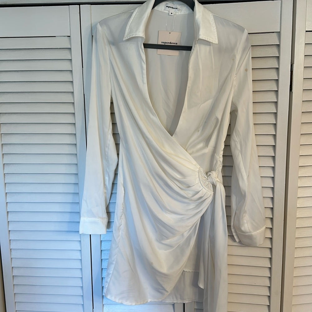 Superdown White wrap dress size Medium purchased from Revolve